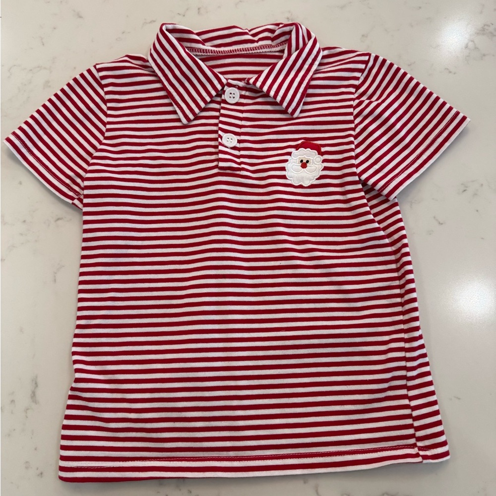 4T Kids Christmas Polo with Santa